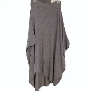 Grey, asymmetric modern wool sweater skirt